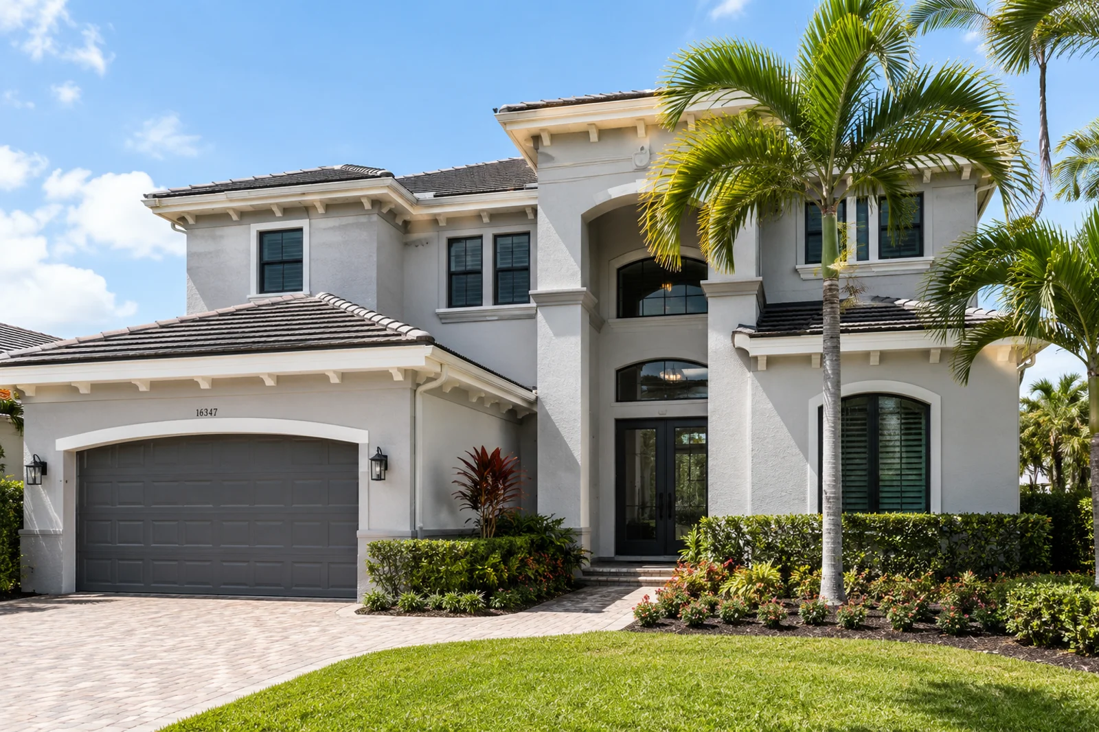 Freshly painted luxury home exterior in South Florida